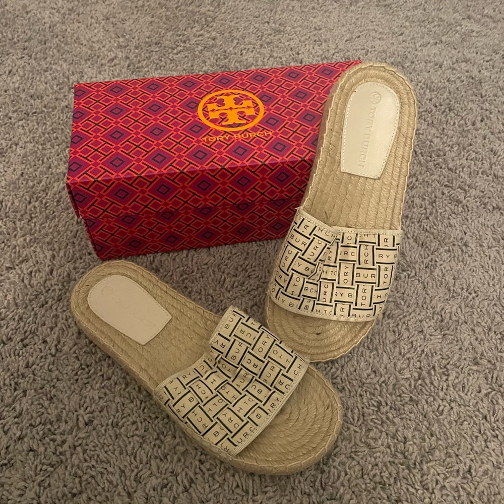 Tory Burch Espadrille Slides size 6